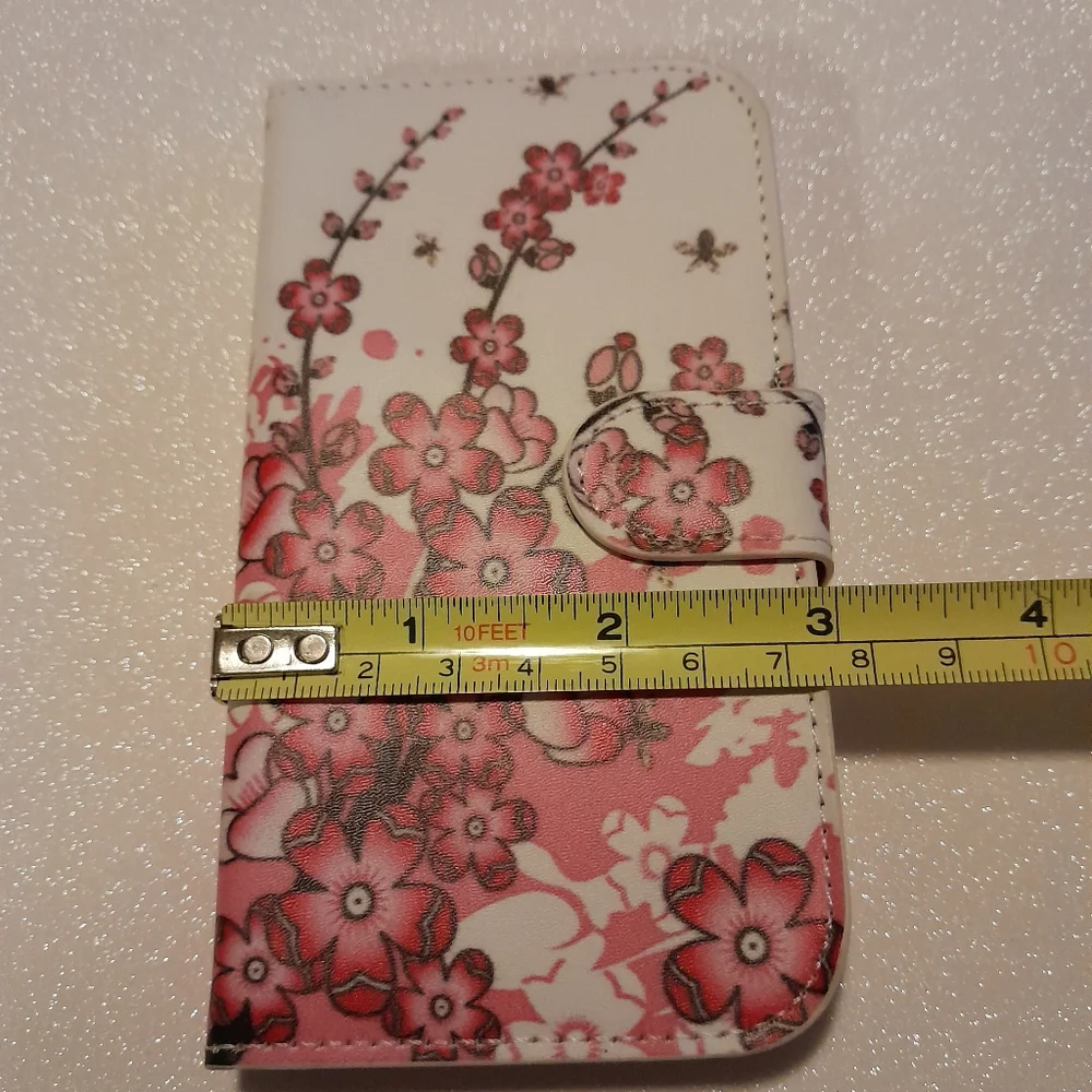 Wallet Phone Case Pink Floral Size: OS Samsung